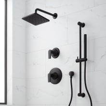 Berwyn Pressure Balanced Shower System with Rain Shower Head, Slide Bar, Hand Shower, Hose, Valve Trim and Diverter - Rough In Included