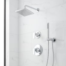 Berwyn Pressure Balanced Shower System with Rain Shower Head, Hand Shower, Hose, Valve Trim and Diverter - Rough In Included