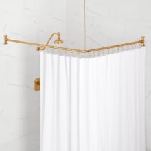 48" x 48" Corner Brass Shower Rod