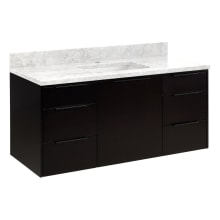 Dita 48" Wall-Mount Single Basin Vanity Set with Cabinet, Vanity Top, and Rectangular Undermount Sink - Single Faucet Hole