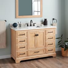 Quen 48" Freestanding Single Basin Vanity Set with Cabinet, Vanity Top, and Rectangular Undermount Sink - 8" Faucet Holes