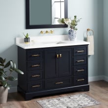 Quen 48" Freestanding Single Basin Vanity Set with Cabinet, Vanity Top, and Rectangular Undermount Sink - No Faucet Holes