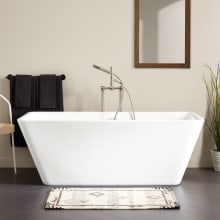 Laxson 65" Acrylic Soaking Freestanding Tub with Integrated Drain and Overflow