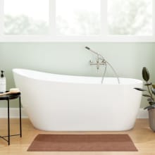 Sheba 59" Acrylic Soaking Slipper Freestanding Tub with Integrated Drain and Overflow
