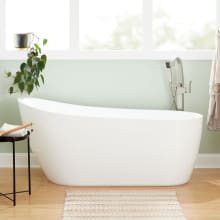Sheba 71" Acrylic Soaking Slipper Freestanding Tub with Integrated Drain and Overflow