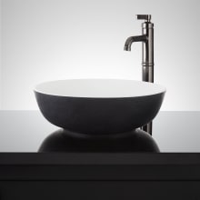 Elkshire 16" Resin Vessel Bathroom Sink - Matte Black Exterior and Matte White Interior