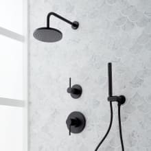 Lexia Pressure Balanced Shower System with Rain Shower Head, Hand Shower, Hose, Valve Trim and Diverter - Rough In Included