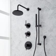 Lexia Thermostatic Shower System with Rain Shower Head, Slide Bar, Hand Shower, Hose, Valve Trim and Diverter - Rough In Included