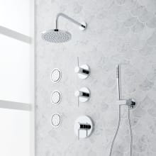 Lexia Thermostatic Shower System with Rain Shower Head, Hand Shower, Hose, 3 Bodysprays, Valve Trim and Diverter - Rough In Included