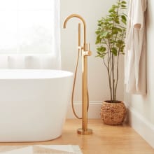 Lexia Floor Mounted Tub Filler Faucet - Includes Hand Shower, Less Valve