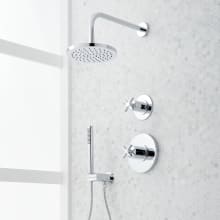 Vassor Shower System with Rain Shower Head, Hand Shower, Hose, Valve Trim and Diverter - Rough In Included