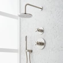 Vassor Shower System with Rain Shower Head, Hand Shower, Hose, Valve Trim and Diverter - Rough In Included
