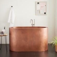 Raksha 60" Double-Wall Copper Soaking Tub with Included Overflow Drain