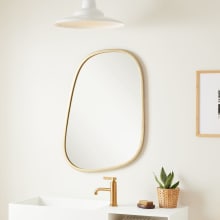 Amburgey 33-3/4" x 33-3/4" Asymmetrical Framed Bathroom Mirror