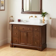 Claudia 48" Mahogany Single Basin Vanity Set with Cabinet, Vanity Top, and Oval Undermount Sink - No Faucet Holes
