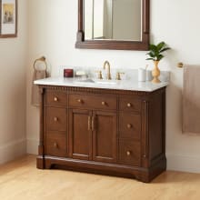 Claudia 48" Mahogany Single Basin Vanity Set with Cabinet, Vanity Top, and Rectangular Undermount Sink - 8" Faucet Holes