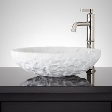 Thurber 18" Oval Chiseled Marble Vessel Bathroom Sink