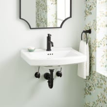 Pennfield 24" Vitreous China Wall-Mounted Bathroom Sink with Overflow and Single Faucet Hole