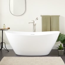 Treece 66" Acrylic Freestanding Tub with Integrated Drain and Overflow and Foam Insulation