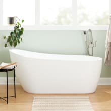 Sheba 71" Acrylic Soaking Slipper Freestanding Tub with Integrated Drain and Overflow and Foam Insulation