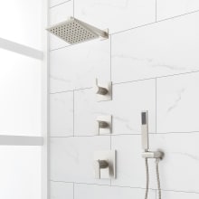 Hibiscus Thermostatic Shower System with Shower Head, Hand Shower, Shower Arm, Hose, and Valve Trim