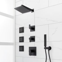 Hibiscus Thermostatic Shower System with Shower Head, Hand Shower, Bodysprays, Shower Arm, Hose, and Valve Trim