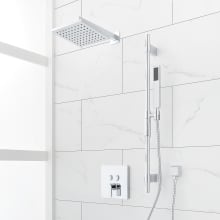 Hibiscus Simple Select Pressure Balanced Shower System with Shower Head, Hand Shower, Slide Bar, Shower Arm, Hose, and Valve Trim