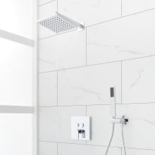 Hibiscus Simple Select Pressure Balanced Shower System with Shower Head, Hand Shower, Shower Arm, Hose, and Valve Trim