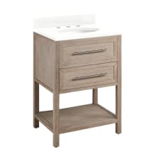 Robertson 24" Freestanding Mahogany Single Basin Vanity Set with Cabinet, Vanity Top, and Oval Undermount Sink - 8" Faucet Holes
