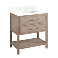 Robertson 30" Freestanding Mahogany Single Basin Vanity Set with Cabinet, Vanity Top, and Rectangular Undermount Sink - Single Faucet Hole