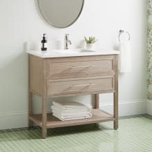 Robertson 36" Freestanding Mahogany Single Basin Vanity Set with Cabinet, Vanity Top, and Rectangular Undermount Sink - Single Faucet Hole