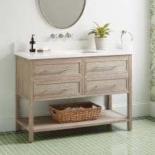 Robertson 48" Freestanding Mahogany Single Basin Vanity Set with Cabinet, Vanity Top, and Rectangular Undermount Sink - No Faucet Holes