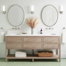 Robertson 72" Double Vanity Cabinet Set with Mahogany Cabinet, Quartz Vanity Top and Oval Undermount Sinks - No Faucet Holes