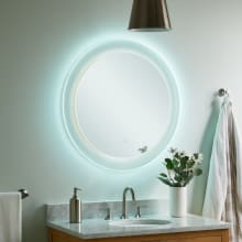 Loula 32" Frameless Round LED Bathroom Mirror with Adjustable Color Temperature