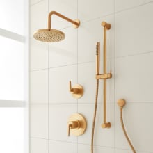 Drea Pressure Balanced Shower System with Shower Head, Hand Shower, Slide Bar, Shower Arm, Hose, and Valve Trim