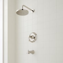 Beasley Pressure Balanced Tub and Shower with Rain Shower Head, Valve Trim, Diverter and Tub Spout - Rough In Included