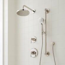 Beasley Pressure Balanced Shower System with Rain Shower Head, Slide Bar, Hand Shower, Hose, Valve Trim and Diverter - Rough In Included