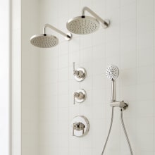 Beasley Thermostatic Shower System with Rain Shower Head, Hand Shower, Hose, Valve Trim and Diverter - Rough In Included