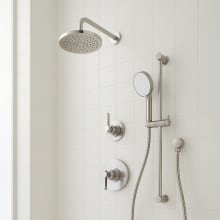 Greyfield Pressure Balanced Shower System with Shower Head, Slide Bar, Hand Shower, Hose, Valve Trim and Diverter - Rough In Included