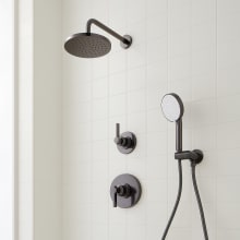Greyfield Pressure Balanced Shower System with Shower Head, Hand Shower, Hose, Valve Trim, and Diverter - Rough In Included