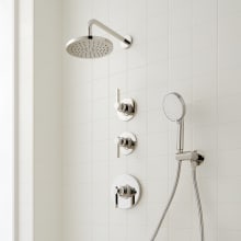 Greyfield Pressure Balanced Shower System with Shower Head, Hand Shower, Hose, Valve Trim and Diverter - Rough In Included