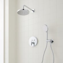 Greyfield Pressure Balanced Shower System with Shower Head, Hand Shower, Hose, and Valve Trim with Diverter - Rough In Included