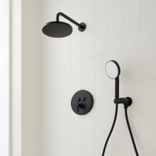Greyfield Pressure Balanced Shower System with Shower Head, Hand Shower, Hose, and Valve Trim with Diverter - Rough In Included