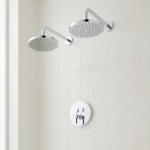 Greyfield Pressure Balanced Shower System with Dual Shower Heads, Valve Trim and Diverter - Rough In Included