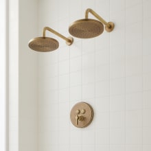 Greyfield Pressure Balanced Shower System with Dual Shower Heads, Valve Trim and Diverter - Rough In Included