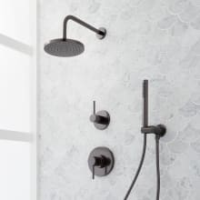Lexia Pressure Balanced Shower System with Rain Shower Head, Hand Shower, Hose, Valve Trim and Diverter - Rough In Included