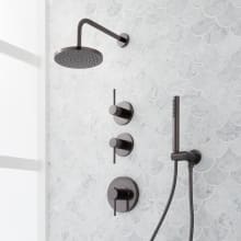 Lexia Thermostatic Shower System with Rain Shower Head, Hand Shower, Hose, Valve Trim and Diverter - Rough In Included
