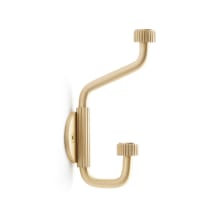 Brixlee Reeded Brass Double Hook