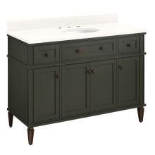 Elmdale 48" Freestanding Mahogany Single Basin Vanity Set with Cabinet, Vanity Top, and Oval Undermount Sink - 8" Faucet Holes