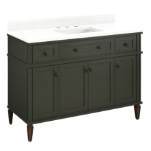 Elmdale 48" Single Vanity Cabinet Set with Mahogany Cabinet, Vanity Top and Rectangular Undermount Sink - 8" Faucet Holes